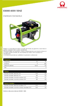 Grupos electrógenos diesel PRAMAC Lifter E 6000 TYH