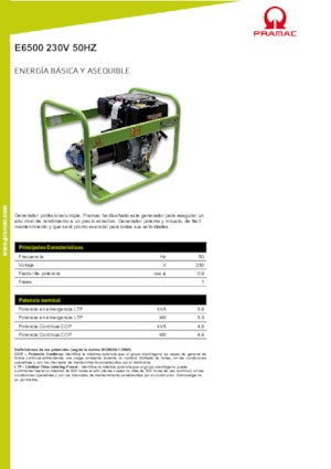 Grupos electrógenos diesel PRAMAC Lifter E 6500 SYH