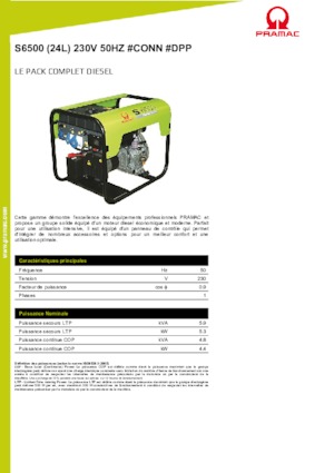 Grupos electrógenos diesel PRAMAC Lifter S 6500 SYA