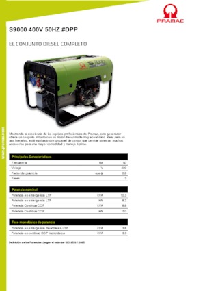Grupos electrógenos diesel PRAMAC Lifter S 9000 TRA