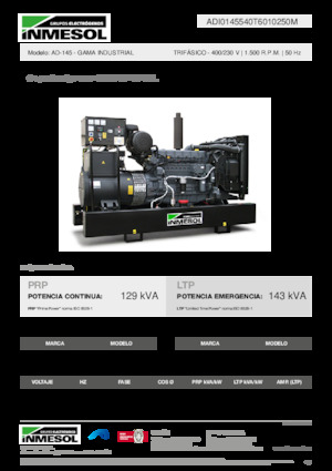 Grupos electrógenos diesel INMESOL AD-145