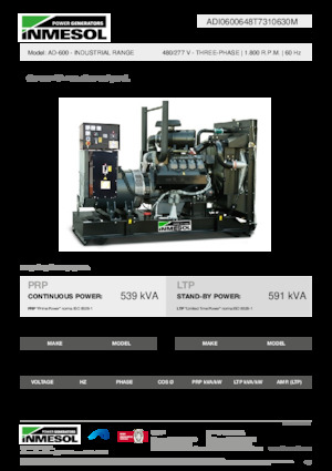 Grupos electrógenos diesel INMESOL AD-600