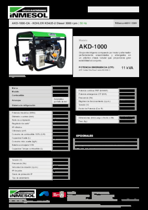 Grupos electrógenos diesel INMESOL AKD-1000-CA