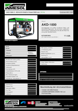 Grupos electrógenos diesel INMESOL AKD-1000-E