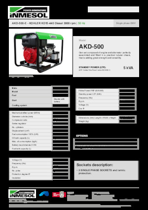 Grupos electrógenos diesel INMESOL AKD-500-E