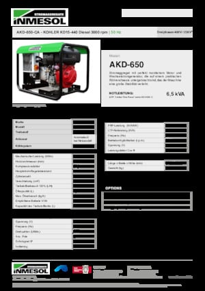 Grupos electrógenos diesel INMESOL AKD-650-CA