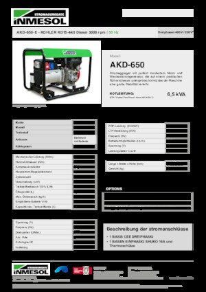 Grupos electrógenos diesel INMESOL AKD-650-E