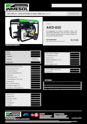 Grupos electrógenos diesel INMESOL AKD-850-CA