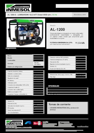 Grupos electrógenos diesel INMESOL AL 1200-E