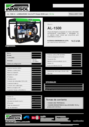 Grupos electrógenos diesel INMESOL AL 1500-E