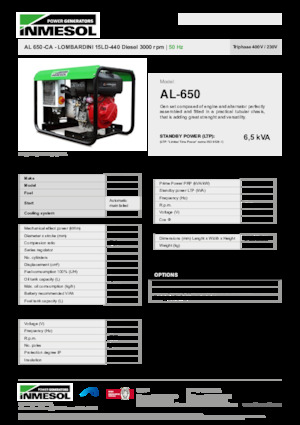 Grupos electrógenos diesel INMESOL AL 650-CA