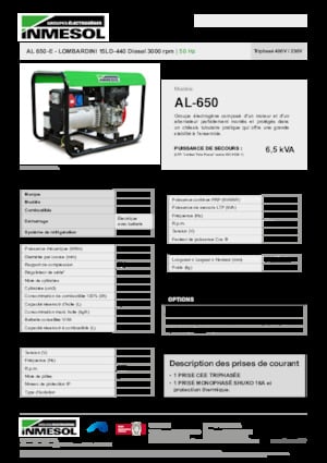 Grupos electrógenos diesel INMESOL AL 650-E