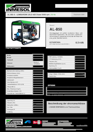 Grupos electrógenos diesel INMESOL AL 850-E