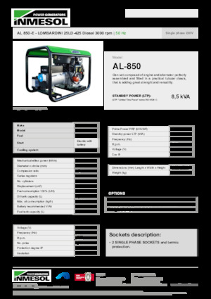 Grupos electrógenos diesel INMESOL AL 850-E