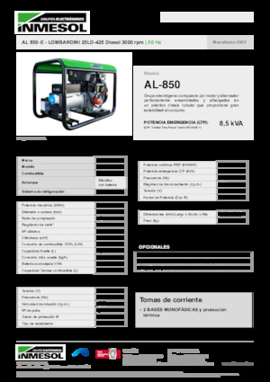Grupos electrógenos diesel INMESOL AL 850-E