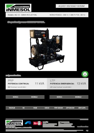 Grupos electrógenos diesel INMESOL AQ-13