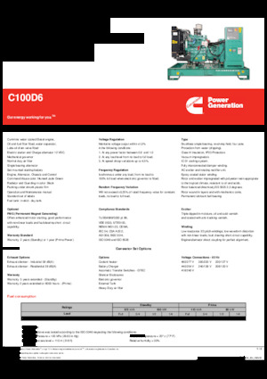 Grupos electrógenos diesel Cummins C100D6
