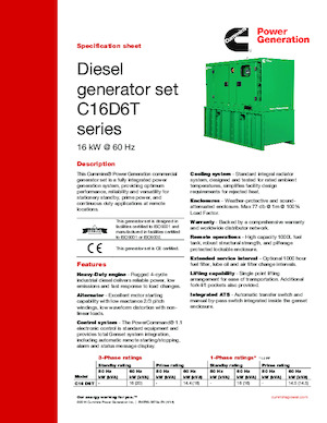 Grupos electrógenos diesel Cummins C16 D6T