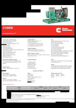 Grupos electrógenos diesel Cummins C185D6