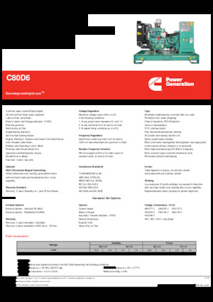 Grupos electrógenos diesel Cummins C80D6