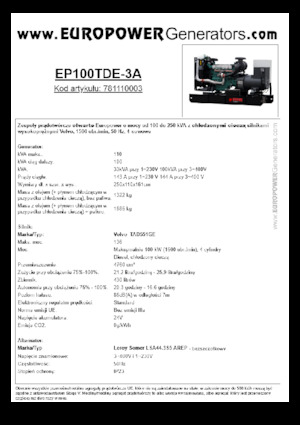 Grupos electrógenos diesel Europower EP100TDE-3A (LS)