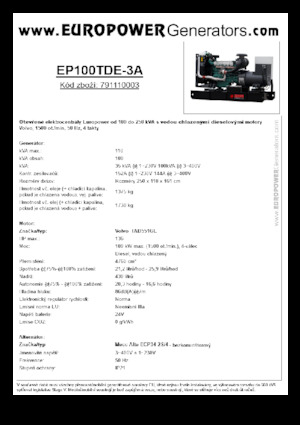 Grupos electrógenos diesel Europower EP100TDE-3A (MA)