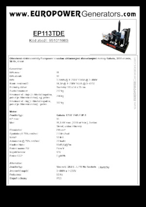 Grupos electrógenos diesel Europower EP113TDE (S)