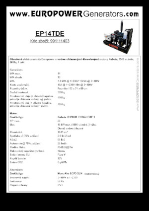Grupos electrógenos diesel Europower EP14TDE (MA)