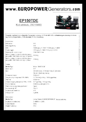 Grupos electrógenos diesel Europower EP150TDE (LS)