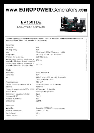 Grupos electrógenos diesel Europower EP150TDE (MA)