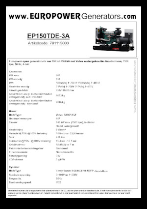 Grupos electrógenos diesel Europower EP150TDE-3A (LS)