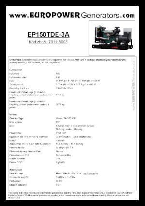 Grupos electrógenos diesel Europower EP150TDE-3A (MA)