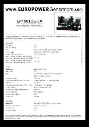 Grupos electrógenos diesel Europower EP150TDE-3A (MA)