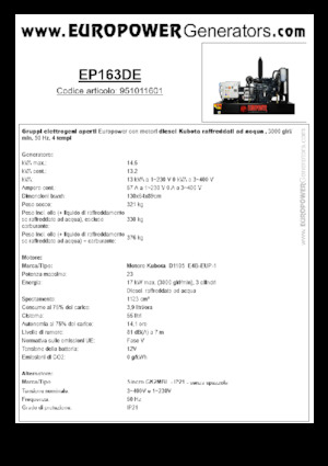 Grupos electrógenos diesel Europower EP163DE (S)