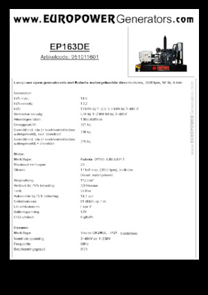 Grupos electrógenos diesel Europower EP163DE (S)