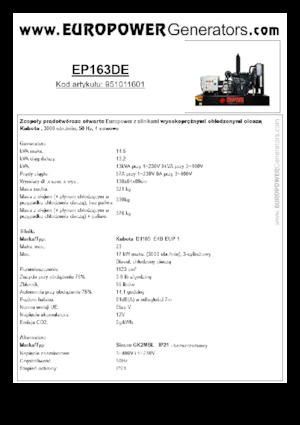 Grupos electrógenos diesel Europower EP163DE (S)