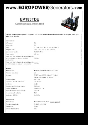 Grupos electrógenos diesel Europower EP183TDE (MA)