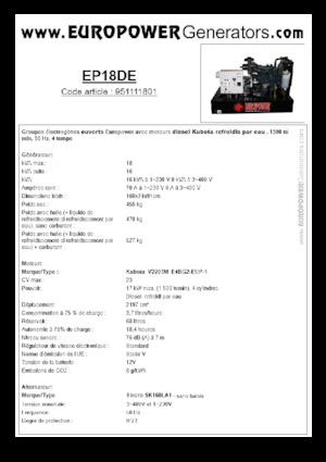 Grupos electrógenos diesel Europower EP18DE (S)