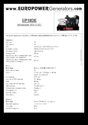 Grupos electrógenos diesel Europower EP18DE (S)
