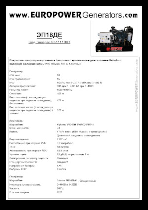 Grupos electrógenos diesel Europower EP18DE (S)