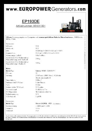 Grupos electrógenos diesel Europower EP193DE (S)
