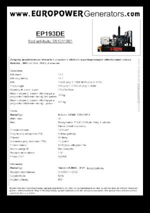 Grupos electrógenos diesel Europower EP193DE (S)