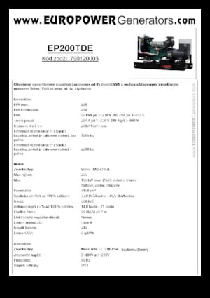 Grupos electrógenos diesel Europower EP200TDE (MA)