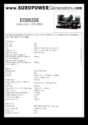 Grupos electrógenos diesel Europower EP200TDE (MA)
