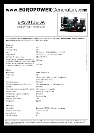 Grupos electrógenos diesel Europower EP200TDE-3A (MA)