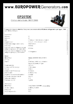 Grupos electrógenos diesel Europower EP20TDE (LS)