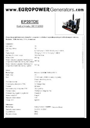 Grupos electrógenos diesel Europower EP20TDE (LS)