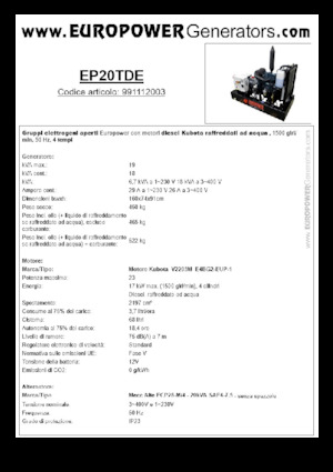 Grupos electrógenos diesel Europower EP20TDE (MA)