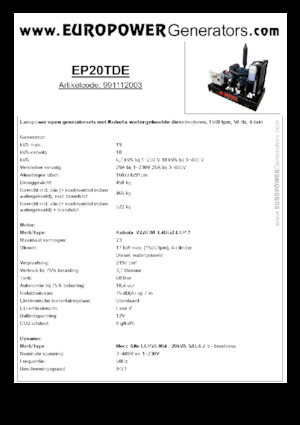 Grupos electrógenos diesel Europower EP20TDE (MA)