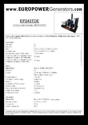 Grupos electrógenos diesel Europower EP243TDE (MA)